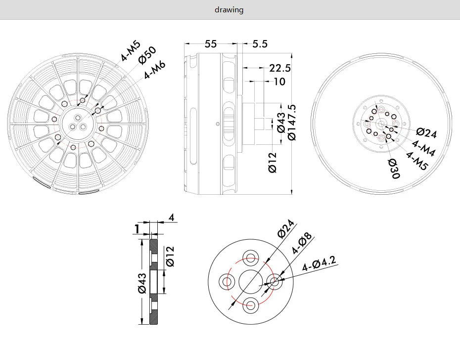 T-MOTOR U15 II KV100 Brushless Motor - 12-24S Max Thrust 36KG Outrunner Waterproof for Freight Transport UAV Multi-copter Drone 11 T-MOTOR U15-2.0 KV100 Brushless Motor SPECIFICATION