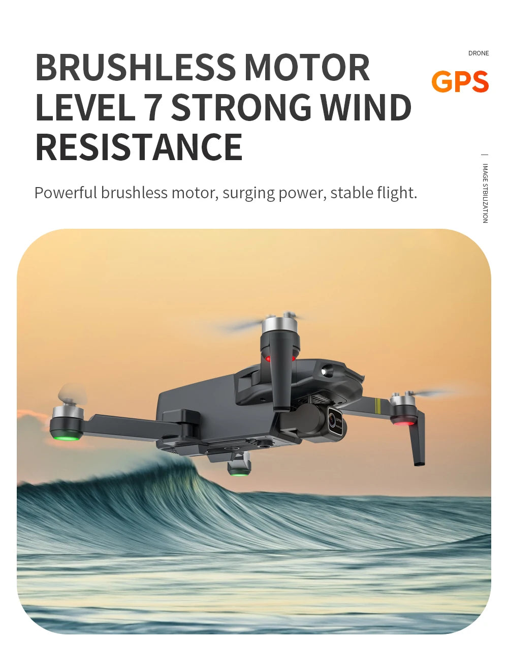 WYFA X3 Drone, GPS LEVEL 7 STRONG WIND RESISTANCE 1 Powerful brushless motor