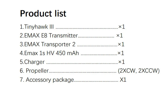 Emax Tinyhawk III 3 RTF Kit FPV Racing Drone F4 5A 15000KV RunCam Nano 4 37CH 25-100-200mW VTX FrSky D8 w/ Controller & Goggles 15 Emax Tinyhawk III 3 RTF Kit FPV, EMAX E8 Transmitter_ xl 3.EMAX Transporter 2 4.