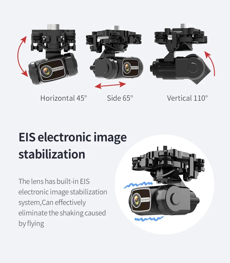 M218 Drone, lens has built-in EIS electronic image stabilization system,Can effectively eliminate the shaking caused