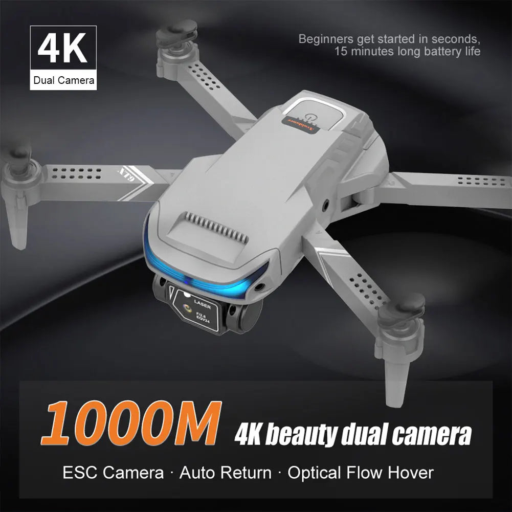 LS-XT9 Drone, beginners started in seconds, 4k 15 minutes battery life dual camera