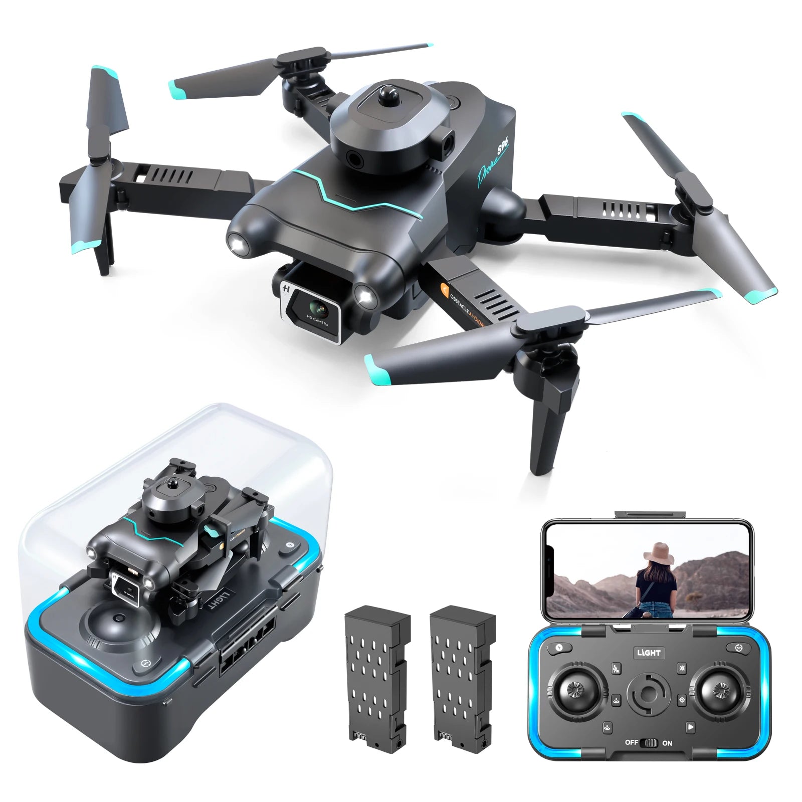 2024 New S96 Mini Drone - Professional 4K 360° Obstacle Avoidance Air Pressure Fixed Height Professional Foldable Quadcopter Toys 18 s96 mini drone features : fpv capable features