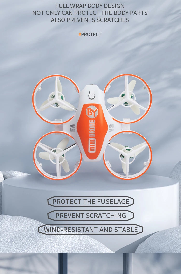 Y3 Mini Ufo Quadcopter with Lights - Remote Control Helicopter Aircraft Dron Drones Children's Toys for Boys 16 Y3 Mini Ufo Quadcopter with Lights, full wrap body design not only can protect the body parts also prevent scratches