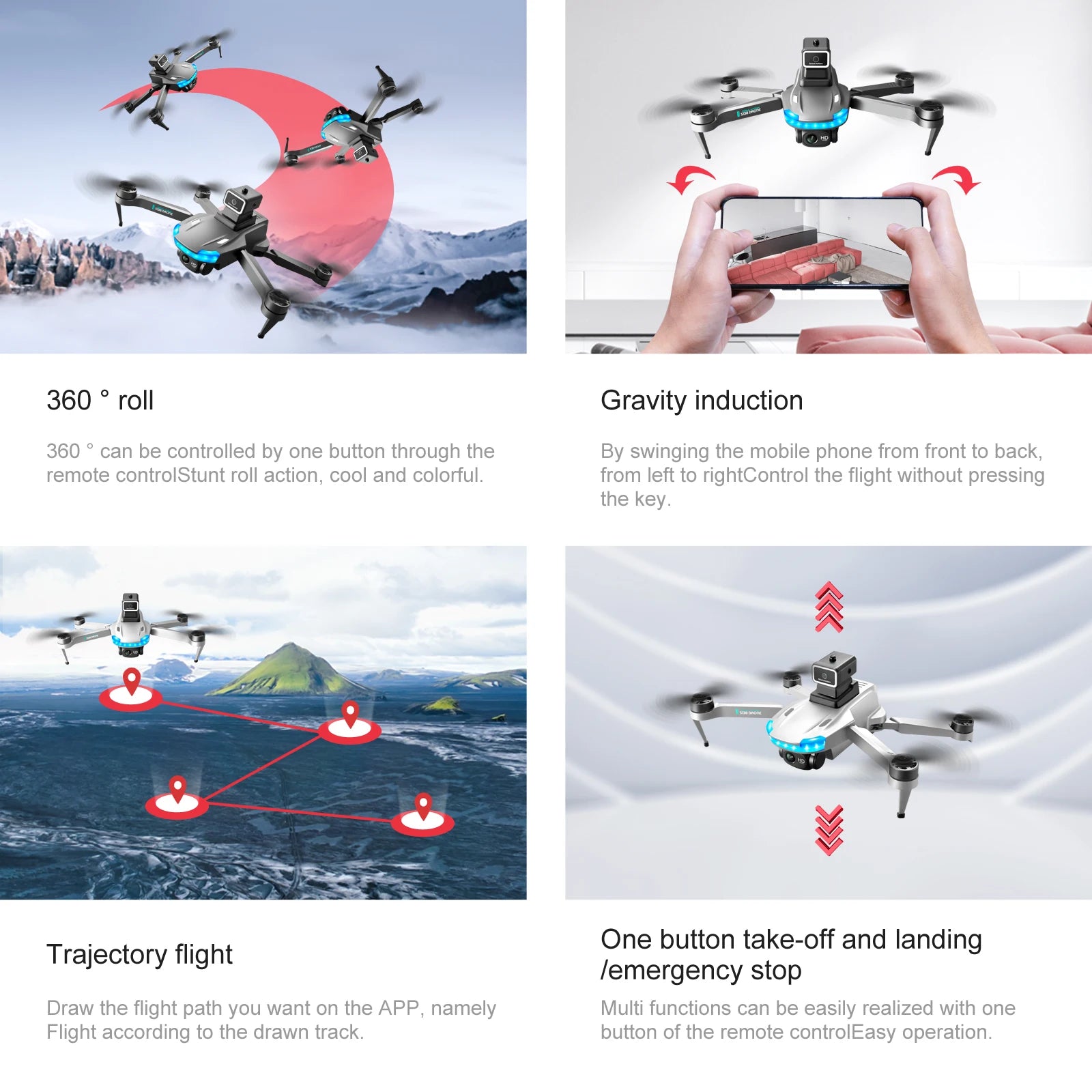S138 Drone, mobile phone can be controlled by one button through the by swinging the