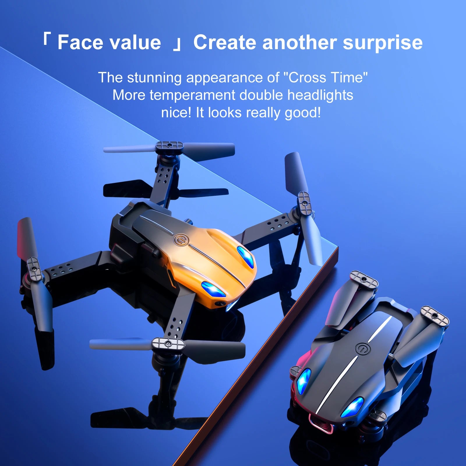 KBDFA KY907 Mini Drone - 4K HD Dual Camera Drone Automatic Obstacle Avoidance Foldable Quadcopter FPV Height Keep RC Dron Toy Gift 30 KBDFA KY907 Mini Drone, the stunning appearance of "cross time" more temperament double headlights