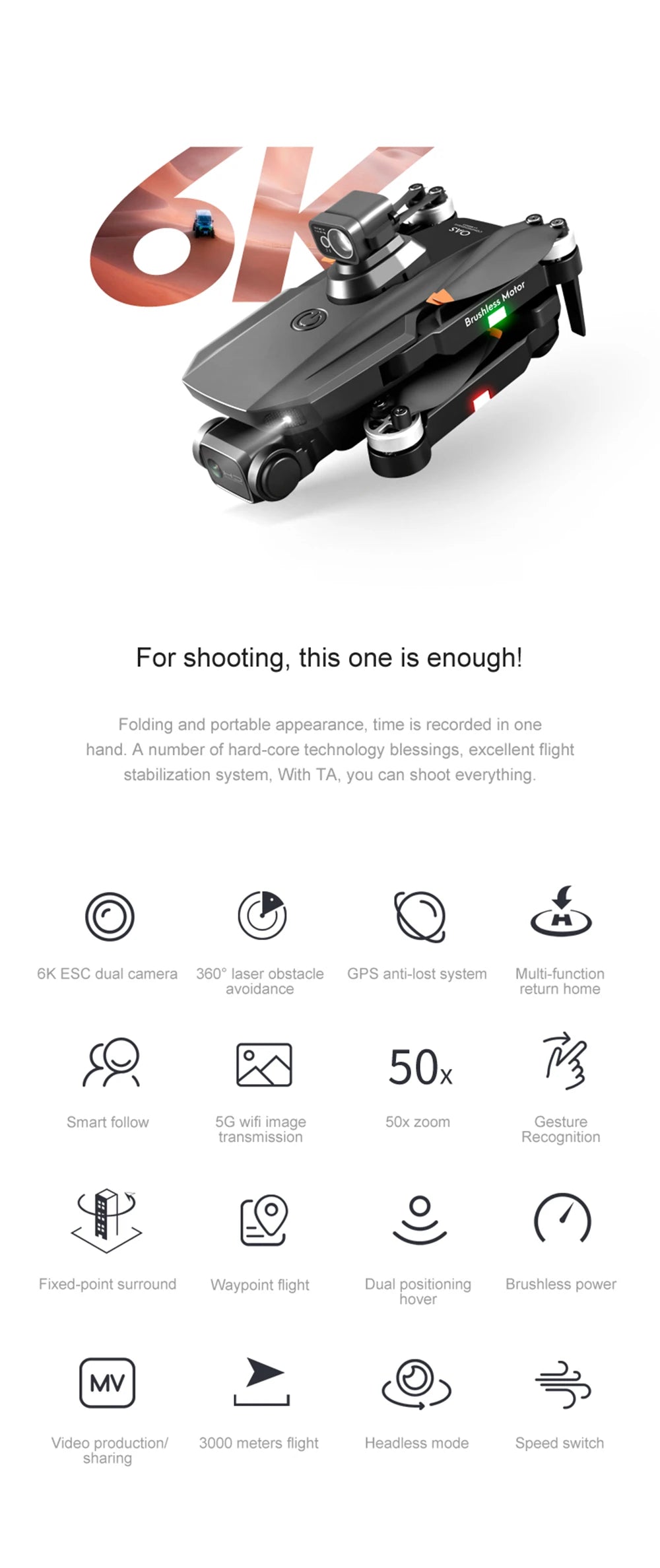 RG101 MAX Drone - 4K HD Professional Dual RC HD Camera GPS FPV 3Km Aerial Photography Brushless Motor Foldable Quadcopter Professional Camera Drone 19 RG101 MAX Drone, TA, you can shoot everything . a number of hard-core technology blessings