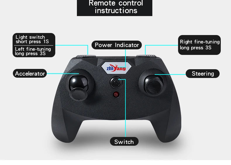 WLtoys A200 Rc Plane, remote control instructions Light switch short press 1S Right fine-tuning Power Indicator