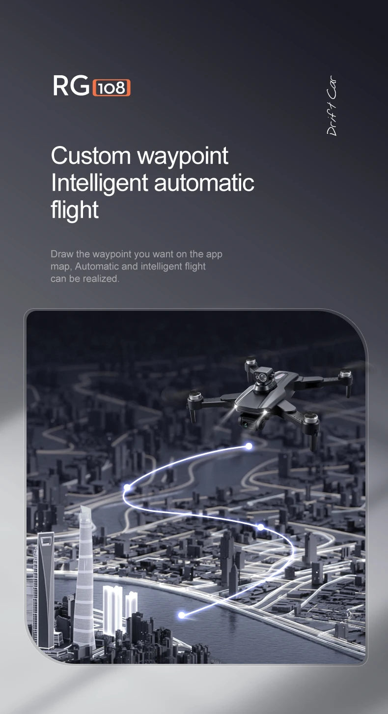 RG108 /RG108 Pro GPS Drone - Professional 4K HD Camera FPV Obstacle Acoidance Brushless Motor Foldable Quadcopter Dron Professional Camera Drone 43 RG108 /RG108 Pro GPS Drone, RGuo8_ J Custom waypoint Automatic and intelligent flight can be realized.