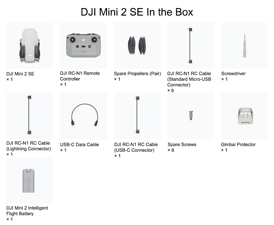 DJI Mini 2 SE DJI RC-N1 Remote Spare Propellers (