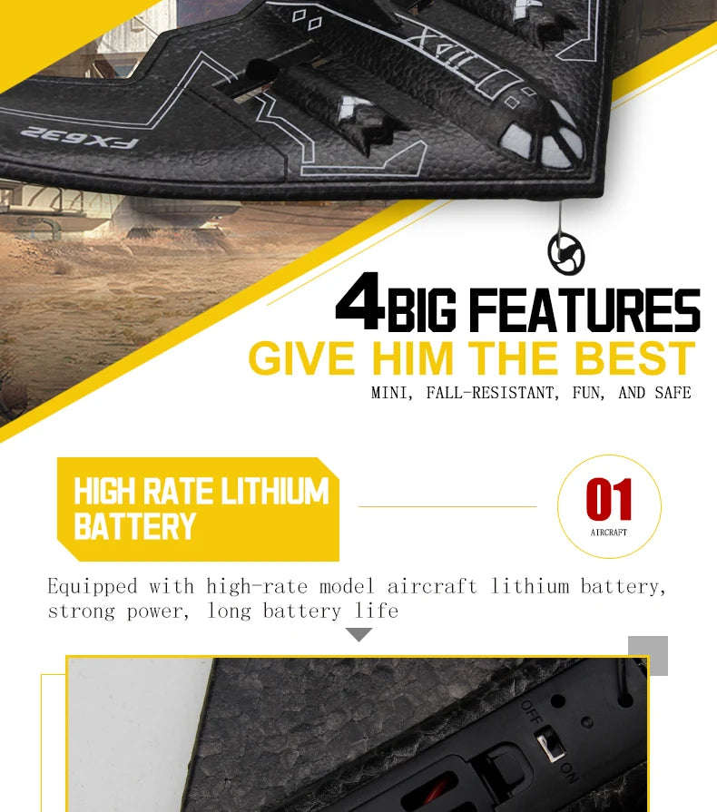 Rc Plane B2 Stealth Bomber - 2Ch 34Cm Wingspain Cessna 2.4G Remote Control Airplane Aircraft Drone Toys for Adults Children 23 Rc Plane B2 Stealth Bomber, ABIg FEATURES GIVE HIM THE BEST Mini, FALL-RES