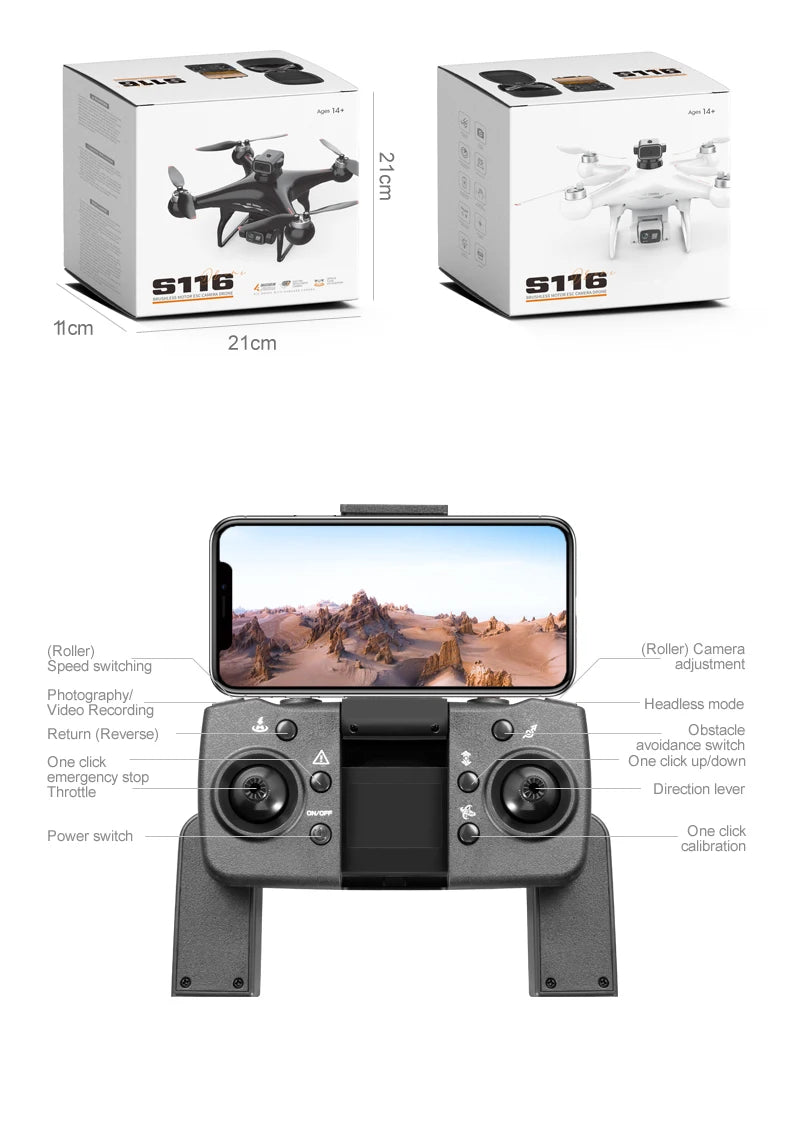 Capture stunning 4K video and photos with the S116 MAX Drone's dual camera and advanced features.