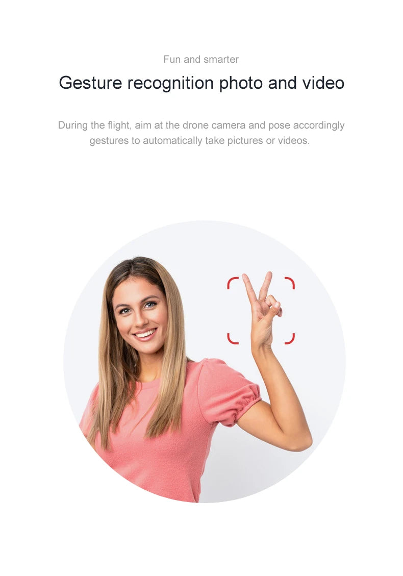 2024 NEW RG107 Drone, drone camera can automatically take photos or videos based on gestures . aim at drone camera