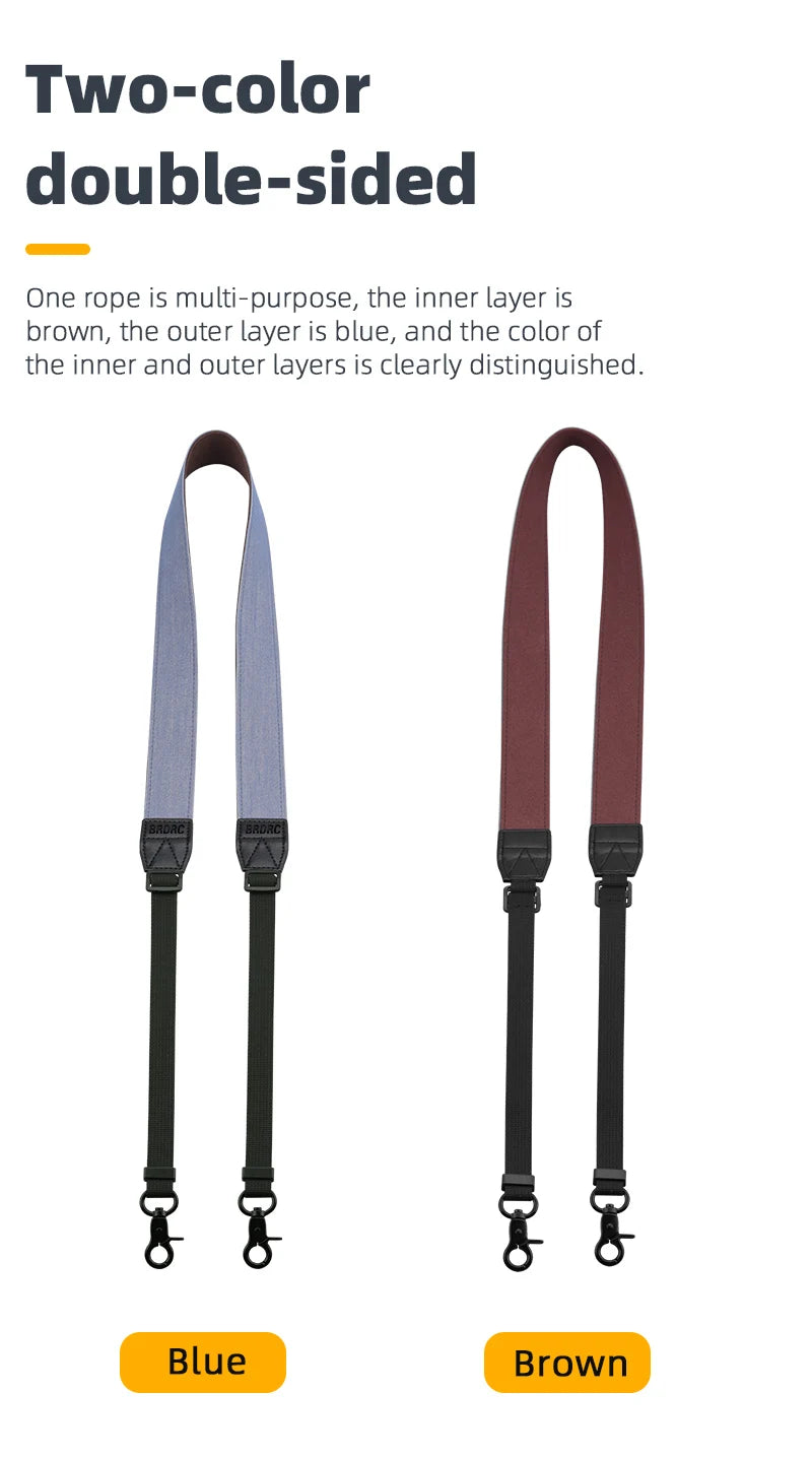 Lanyard for DJI MINI 3 Pro, two-color double-sided One rope is multi-purpose, the inner layer is brown,