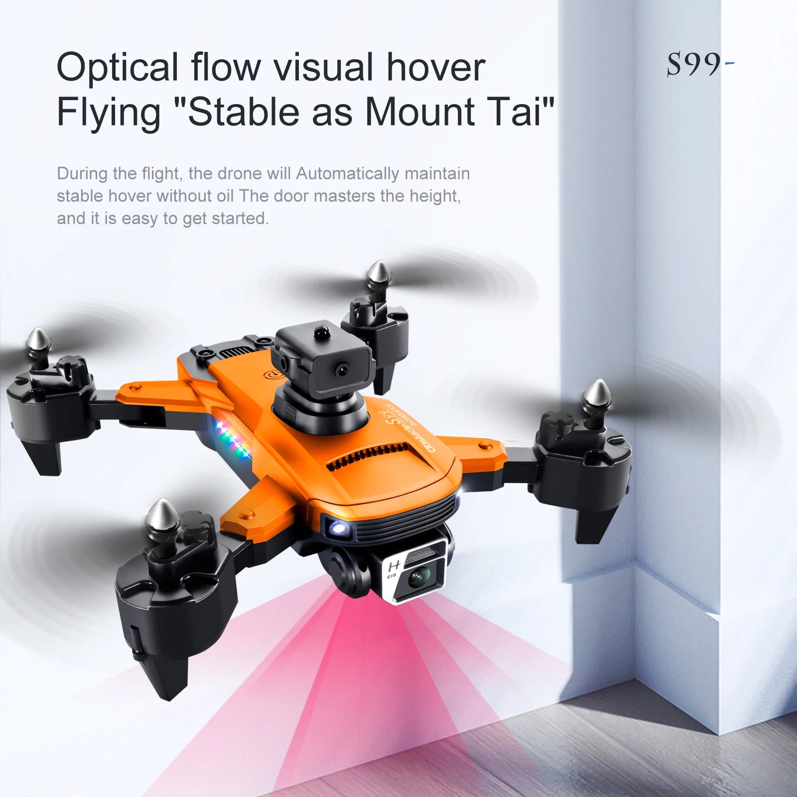 S99 Drone - Dual 4K HD WIFI FPV 2.4GHz Four-Sided Obstacle Avoidance With Light Four-Axis Folding Remote Control Helicopter Toy 41 S99 Drone, the drone will automatically maintain stable hover without oil the door masters the