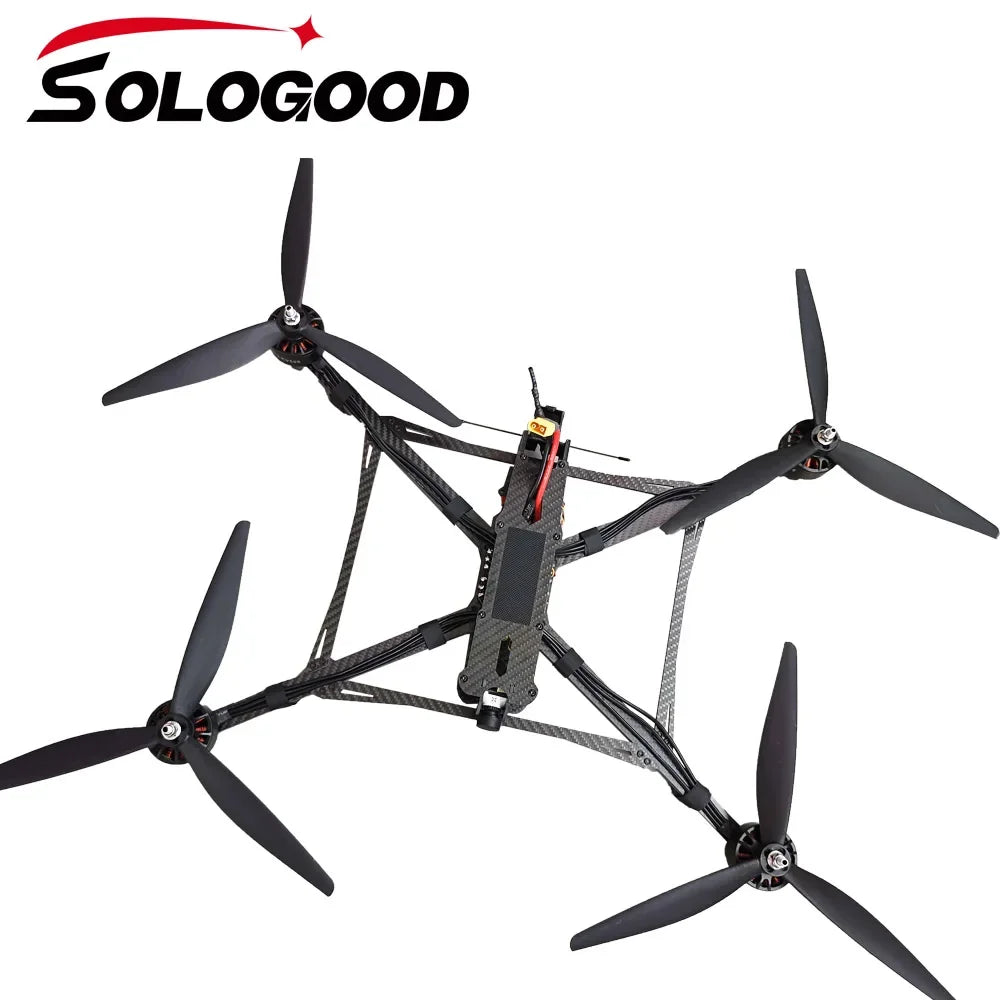 Specifications for SoloGood MARK4 V3 Pro 13inch FPV drone with details on parts and accessories.