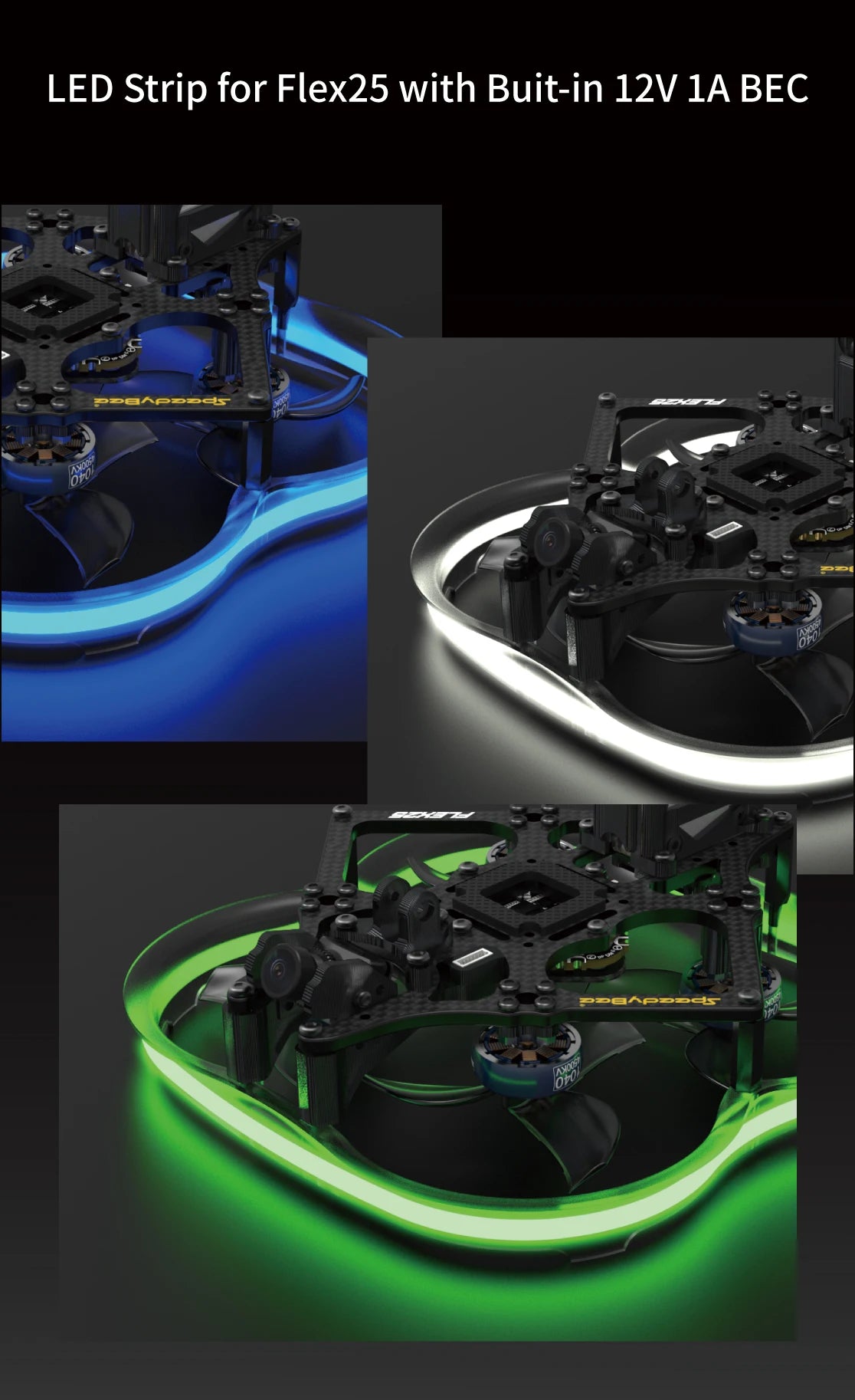 LED Strip for Flex25 with Buit-in 12V 1A BEC 388A