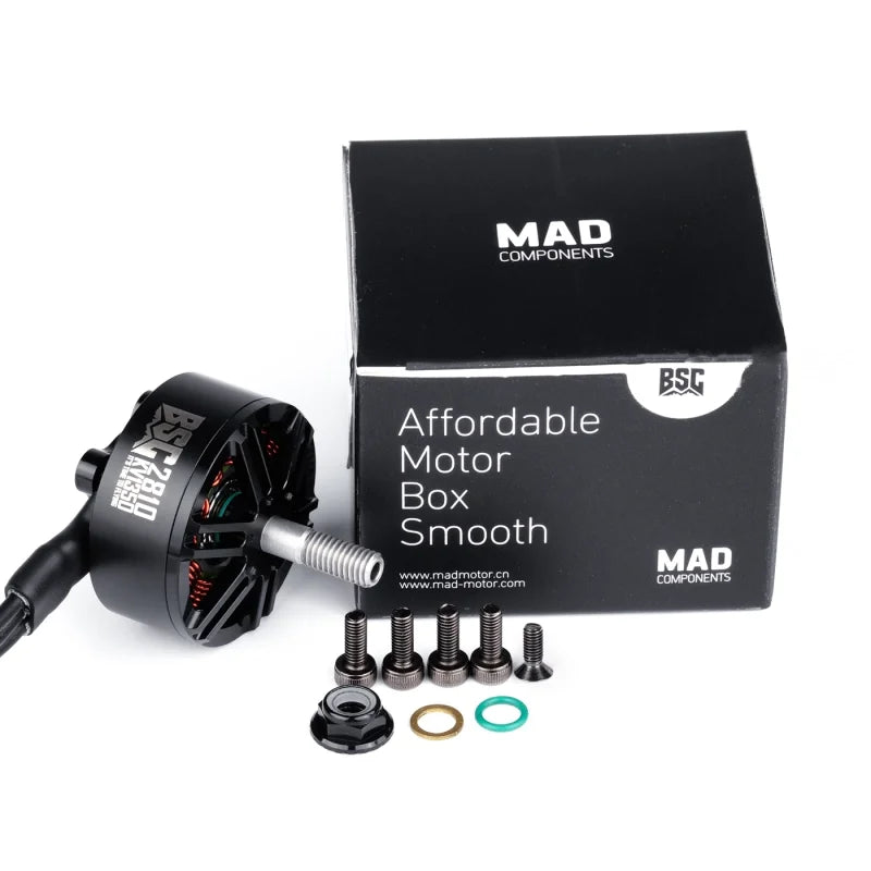 MAD BSC2810 Brushless Motor, Brushless motors for long-range FPV drones and X8 quadcopters from MAD Components, available online.