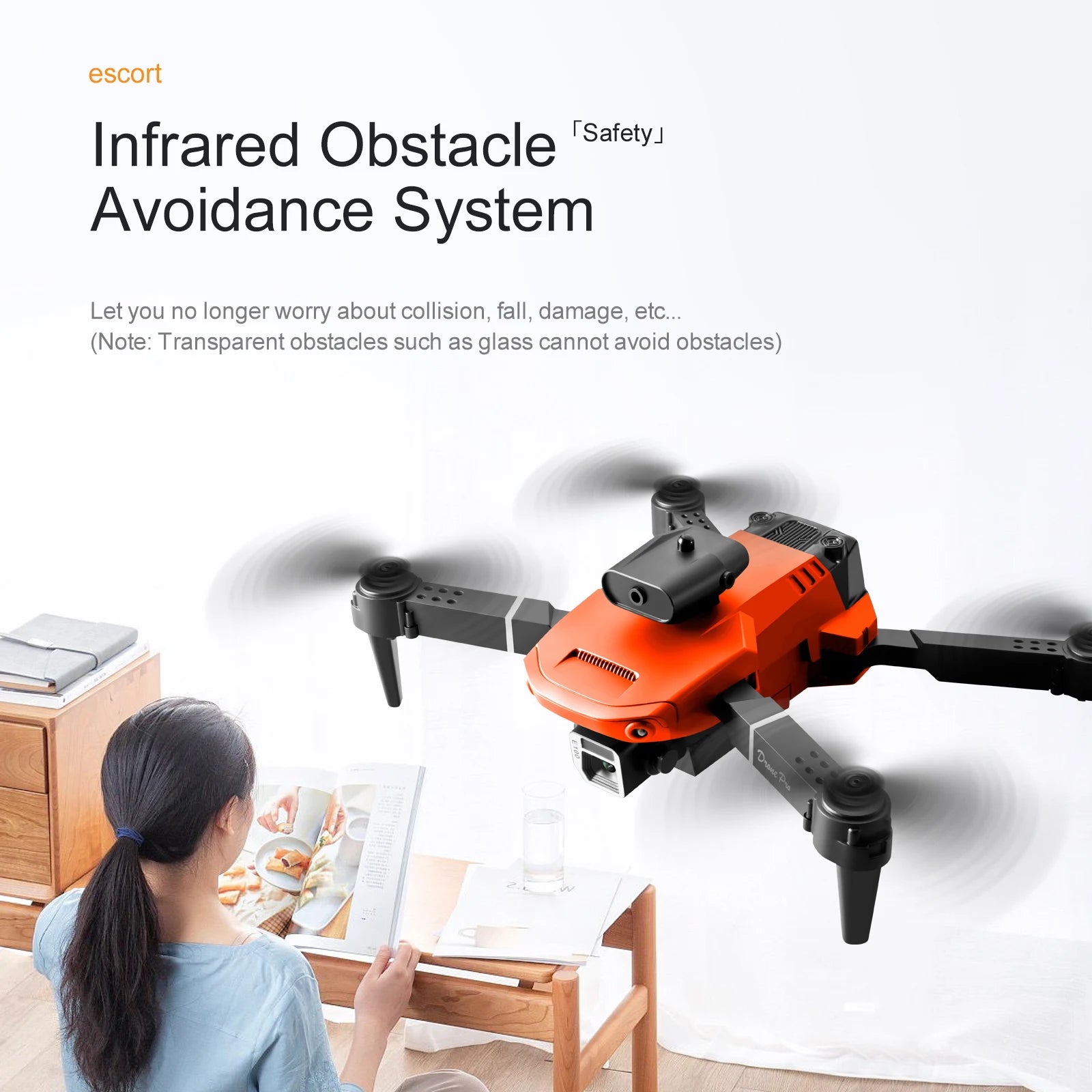 KBDFA E100 Mini Drone, "saretys avoidance system let you no longer worry