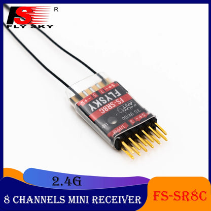 FLYSKY FS-SR8C 8 Channels 2.4G Receiver - Dual Antenna for RC Fixed Wing Gliders Robot Model Toy ANT Protocol Transmitter FS-ST8