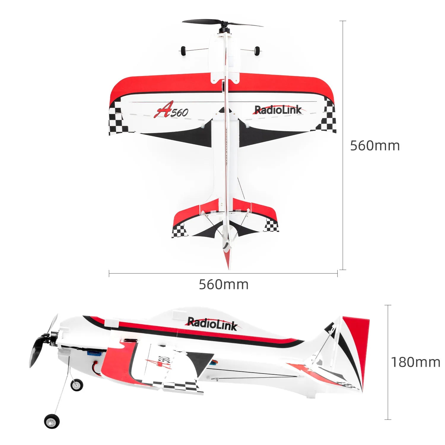 Radiolink A560 Airplane - RTF PNP 4CH RC Plane 580mm Wingspan 6 Modes Ready to Fly 3D EPP Trainer Beginner Set Gyro Assist System 19 Radiolink A560 Airplane, '560 RadioLink' 560 mm 560mm 180
