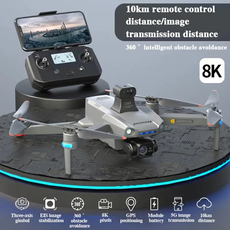 U4 GPS Drone - 8K HD Professional Camera 3-axis Gimbal 10km Laser Obstacle Avoidance Brushless Motor Aerial Photography Aircraft