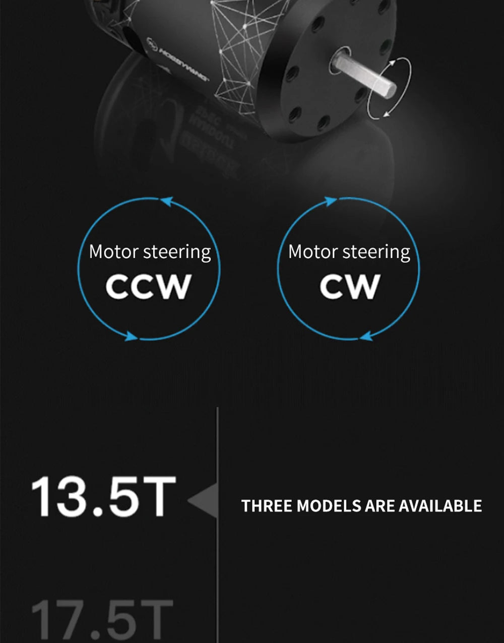 HOBBYWING XERUN XR10 Justock G3, Motor steering Motor steering CCW CW 13.5T THREE MODELS ARE