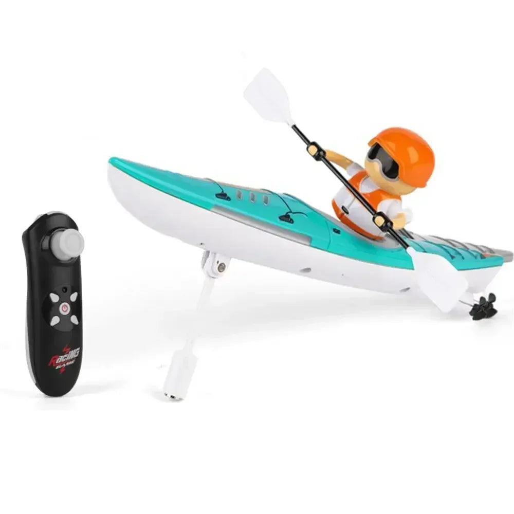 HC-810 RC Boat RTR, 2.4G 4CH, 15km/h, Brushed Motor, LED Lights, 360-degree Driving, Dual-Mode Paddle/Propulsion, Waterproof, 30m Range