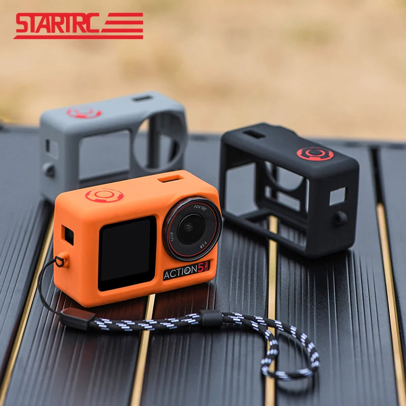 STARTRC Silicone Protective Cover for DJI Osmo Action 5 Pro, Full Protector Case with Lens Cap & Lanyards, 22g, 80*50*33mm