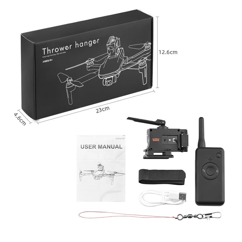 Airdrop System for DJI Mavic 3/2 Pro Zoom AIR 2 Mini 2/Mini 3 Drone Fishing Bait Wedding Ring Gift Deliver Life Rescue Thrower 50 12.6cm 3 USER MANUAL 2 hanger Thrower Aoest"