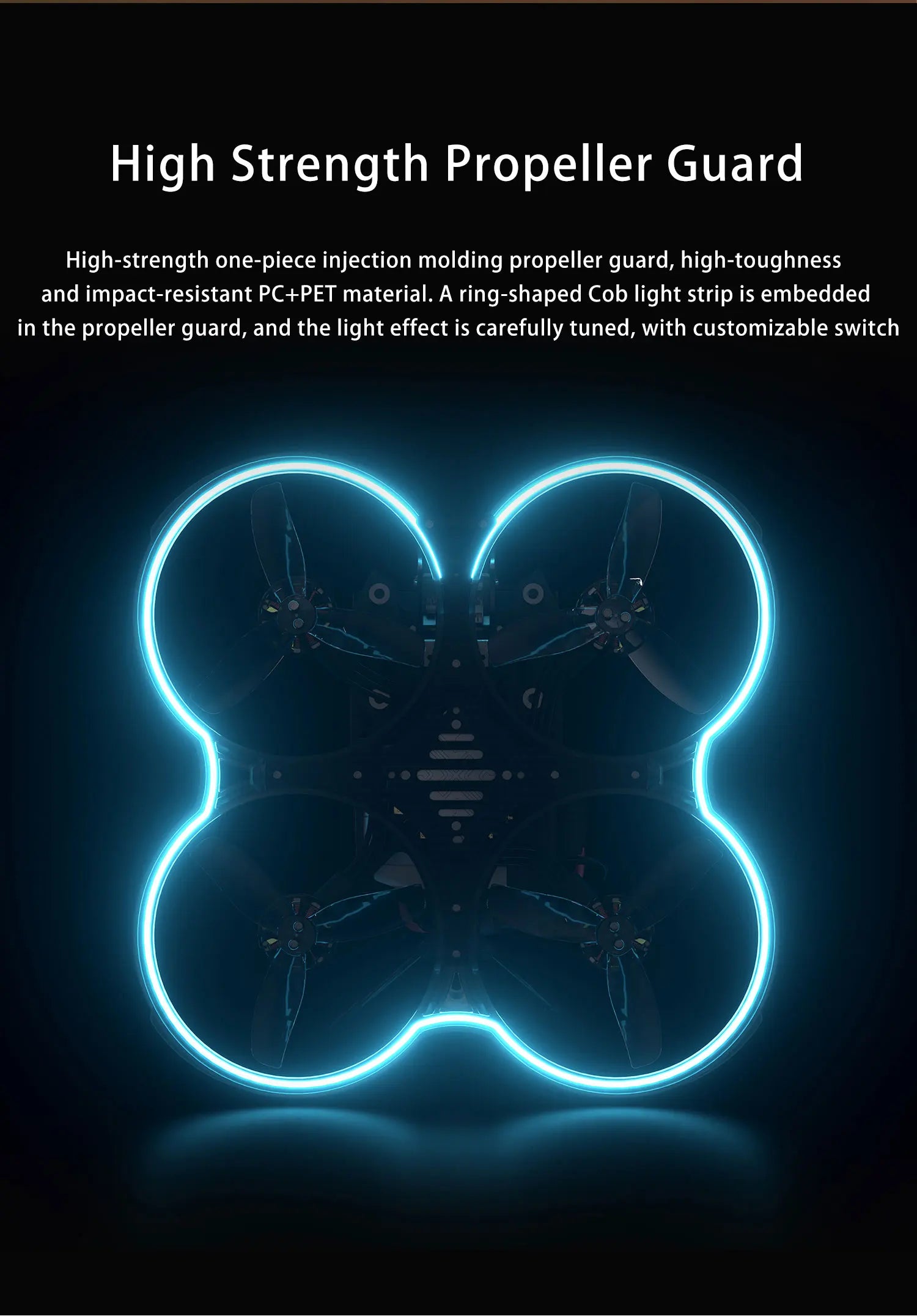 GEPRC Cinebot30 FPV Drone, high-strength propeller guard, high-toughness and impact-resistant