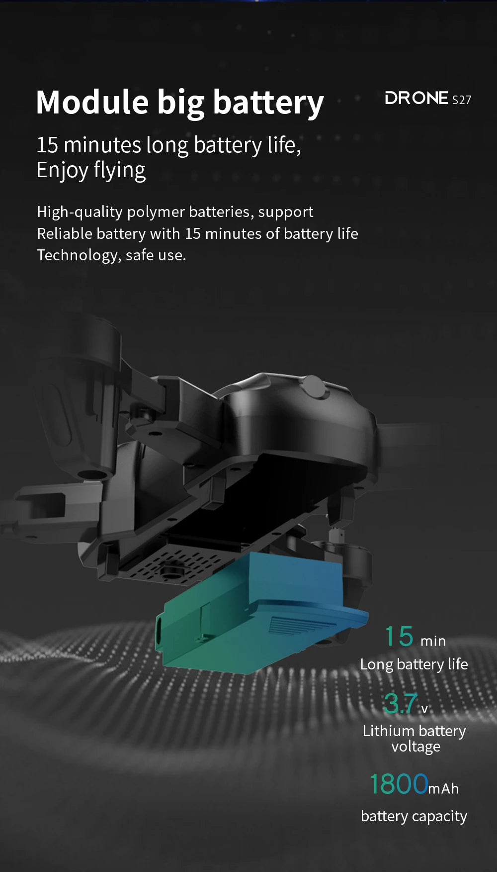 S27 Drone - RC Quadcopter Helicopter with 4K HD Camera Optical flow WIFI FPV Racing Dron Wide Angle Foldable Toy RTF 12 S27 Drone, module big battery drone s27 15 minutes long battery life .