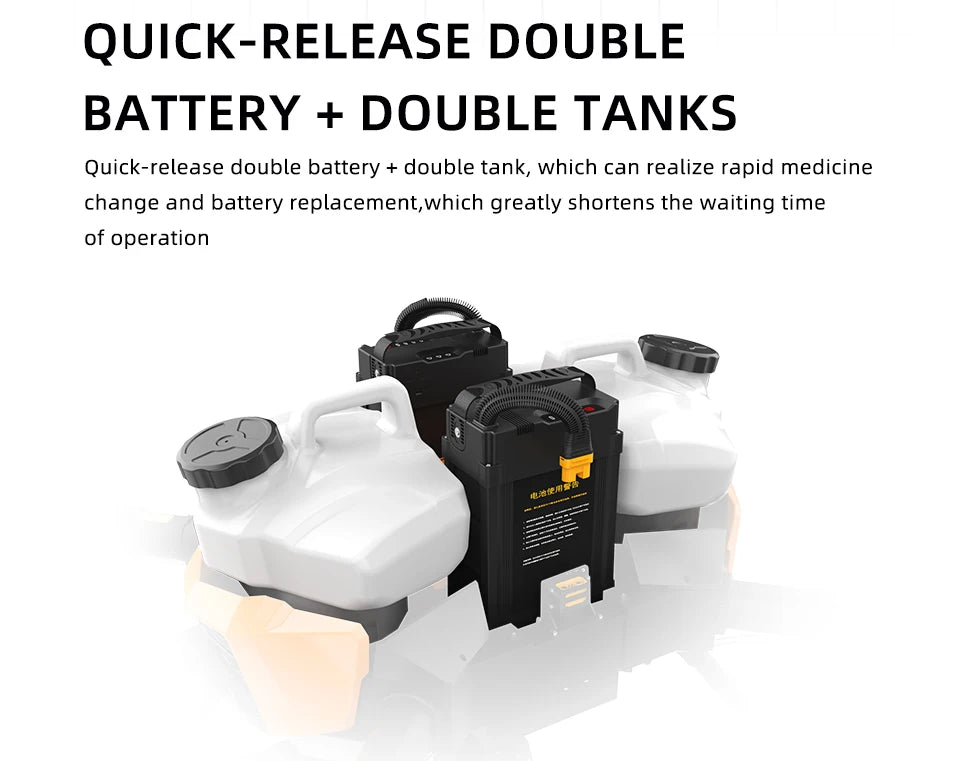 EFT G20 22L Agriculture Drone - G20 V2.0 4 Axis / 8 Axis 22L/20L 20KG Water Tank Compatible with Hobbywing X8 Motor JIYI K++ FC Dual Quick Release Battery 22 EFT G20 22L Agriculture Drone, quick-release double battery + double tank, which can realize rapid medicine change and battery replacement
