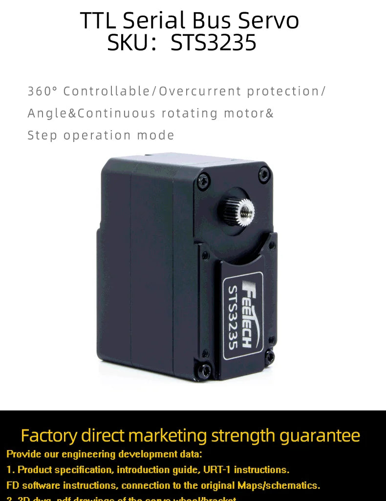 Feetech STS3235, TTL Serial Bus Servo SKU: STS3235 3600 Controllable