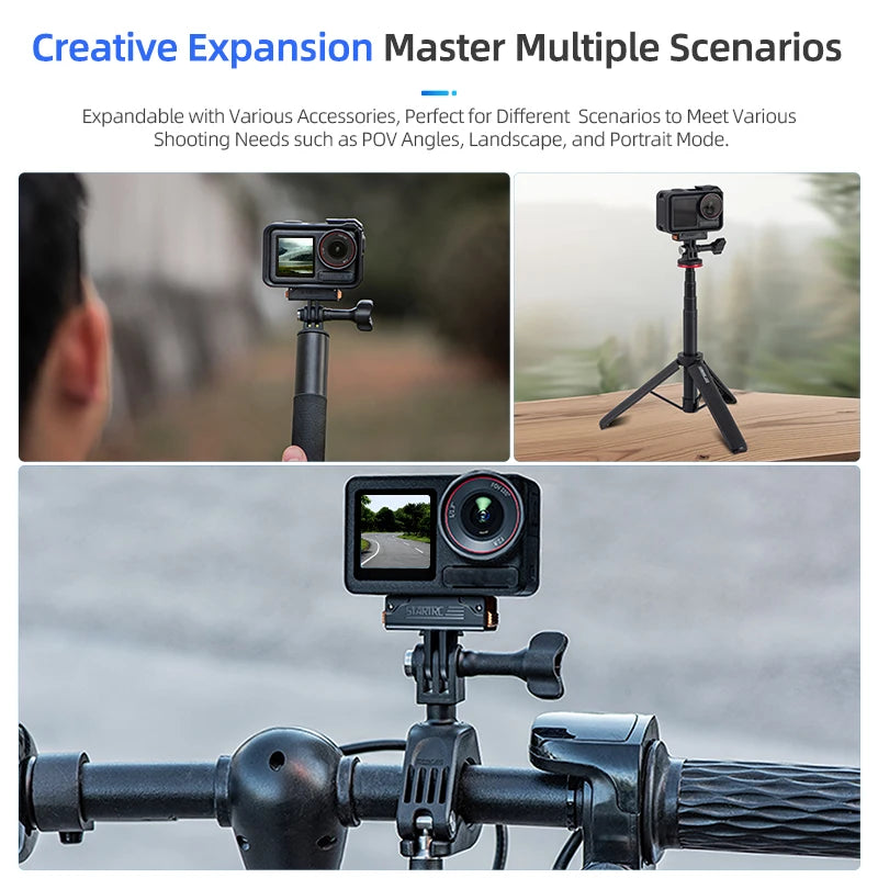 Expand creativity with versatile accessories for POV, landscape, and portrait modes across multiple scenarios.