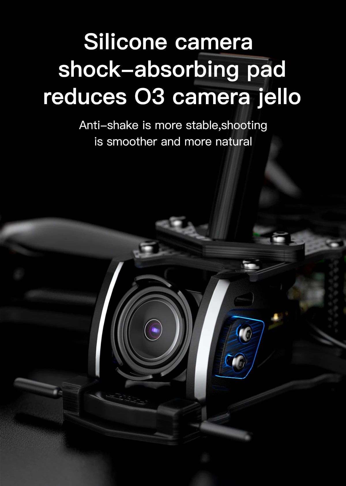 GEPRC Tern-LR40 Analog Long Range FPV, Silicone camera shock-absorbing pad reduces 03 camera jello .