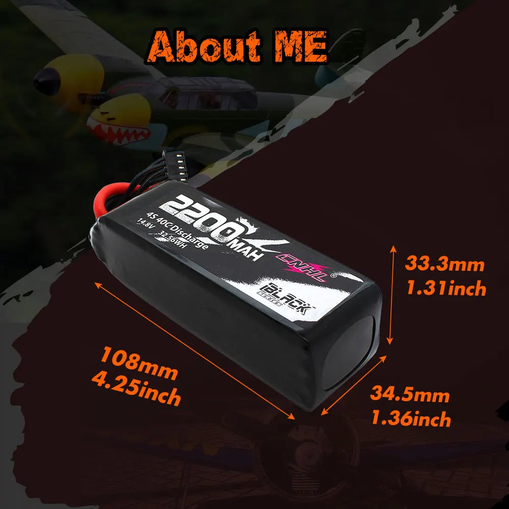 2PCS CNHL 2200mAh Battery - 3S 4S 6S 11.1V 14.8V 22.2V Lipo Battery With XT60 Plug For RC Car Airplane Helicopter Quadcopter Hobby FPV Drone Battery 17 2PCS CNHL 2200mAh Battery, ME 8 33.3mm 1.3inch 34.5mm 1.36inch 2200n