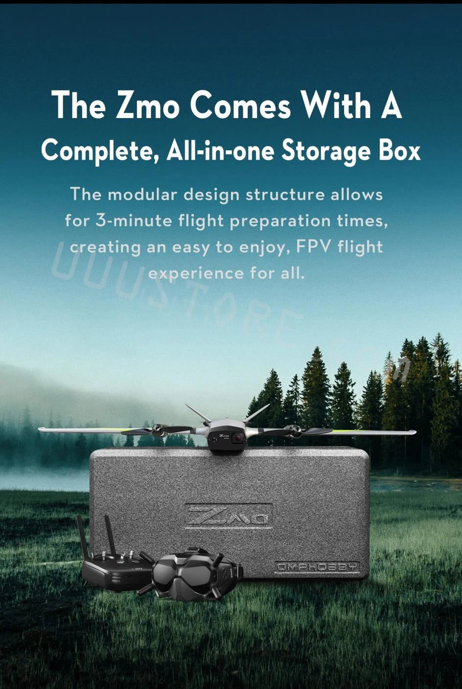 OMPHOBBY ZMO VTOL RC AirPlane - HD Transmission One Key Return 60mins Flight Time For DJI Goggles and Remote Control Fixed Wing Aircraft RC Plane 18 OMPHOBBY ZMO VTOL RC AirPlane , the Zmo comes with a complete, all-in-one storage box .