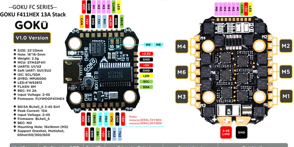 FLYWOO HEXplorer LR 4 4S Hexa-copter BNF Analog Caddx Ant Cam F411HEX BS13A 6IN1 600mw vtx ( MPU6000 ) 1404 2750KV 8 FLYWOO HEXplor