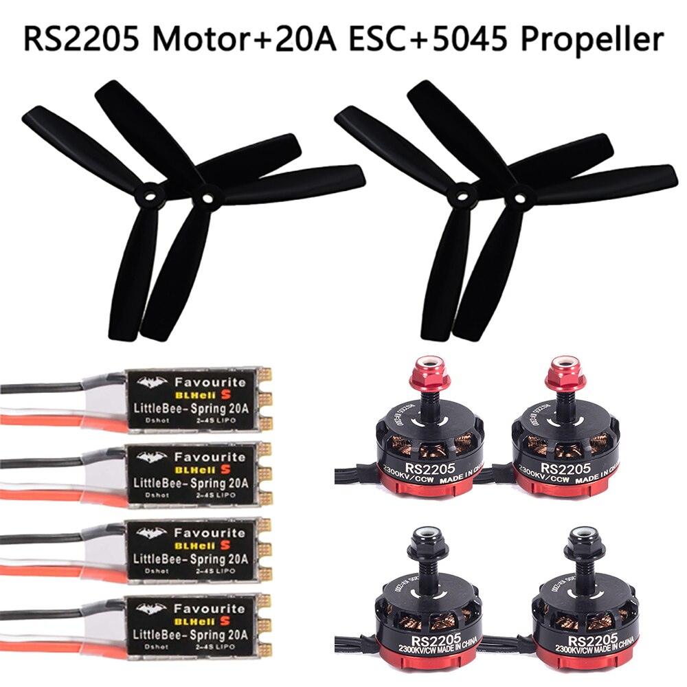 RS2205 2205 2300KV CW CCW Brushless Motor With LittleBee 20A/30A BLHeli_S ESC for FPV RC QAV250 X210 Racing Drone Multicopter - RCDrone