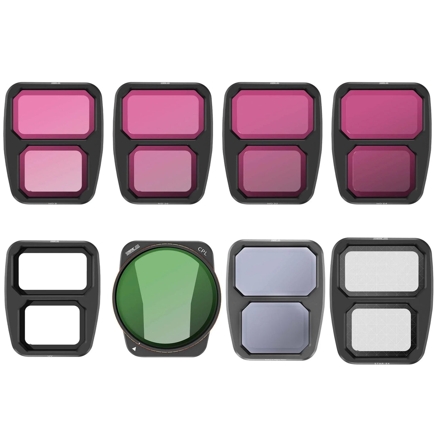 STARTRC ND Filter Set for DJI Air 3 Lens Filter Kit: ND8/16/32/64 + UV + CPL, AGC Optical Glass, Snap-On Aluminum Frame