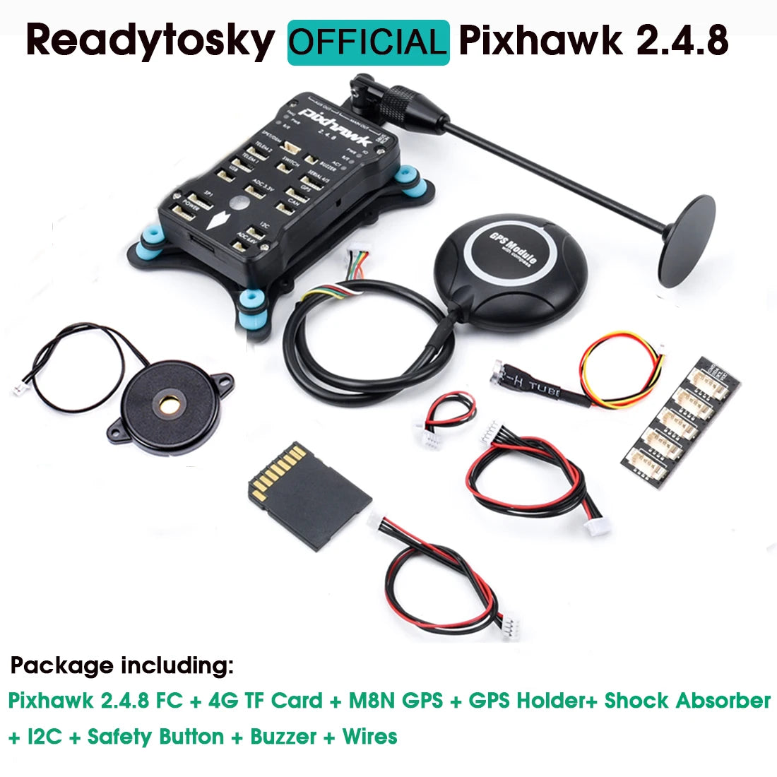 Pixhawk 2.4.8 PX4 PIX 32 Bit Flight Controller, Package includes: Pixhawk 2.4.8 FC + 4G TF Card MBN GPS GPS