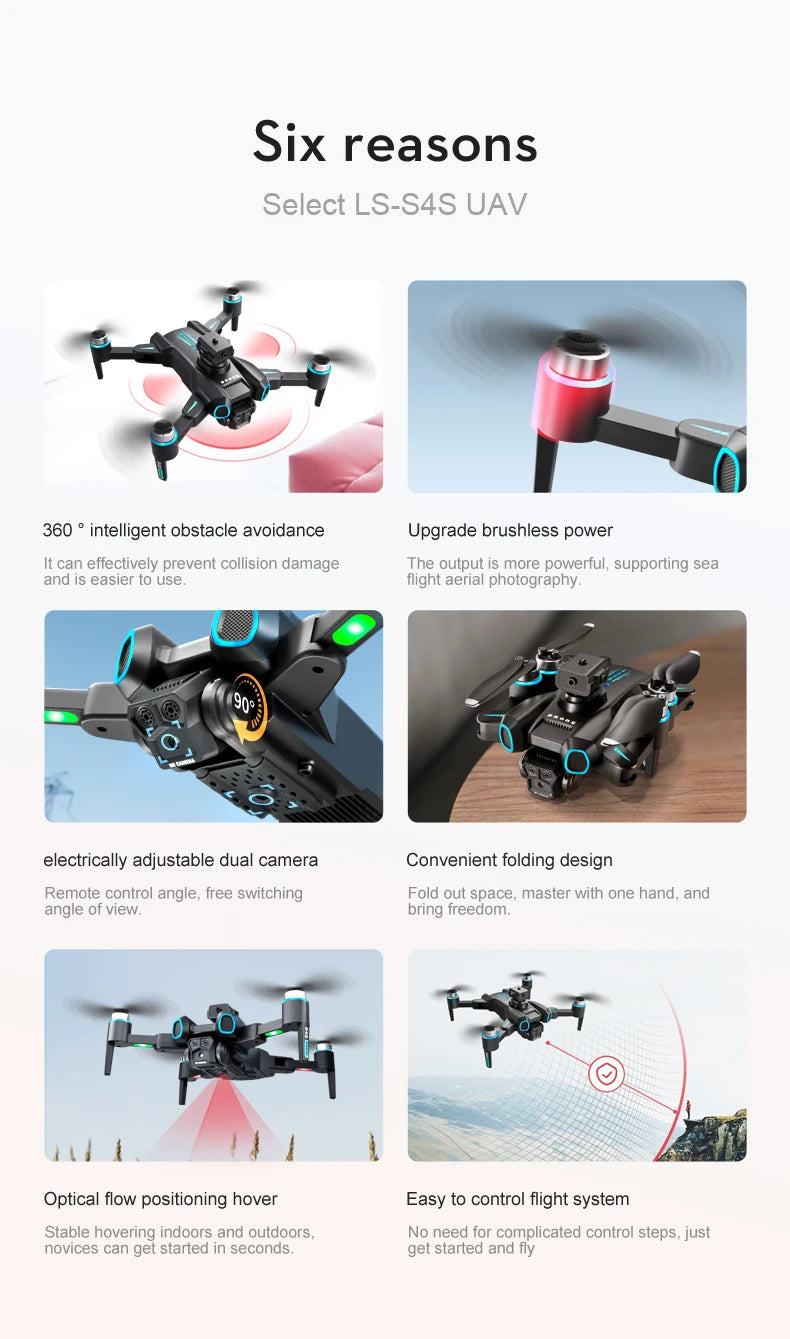 S4S Drone, LS-S4S UAV 360 intelligent obstacle avoidance Upgrade brushless power .