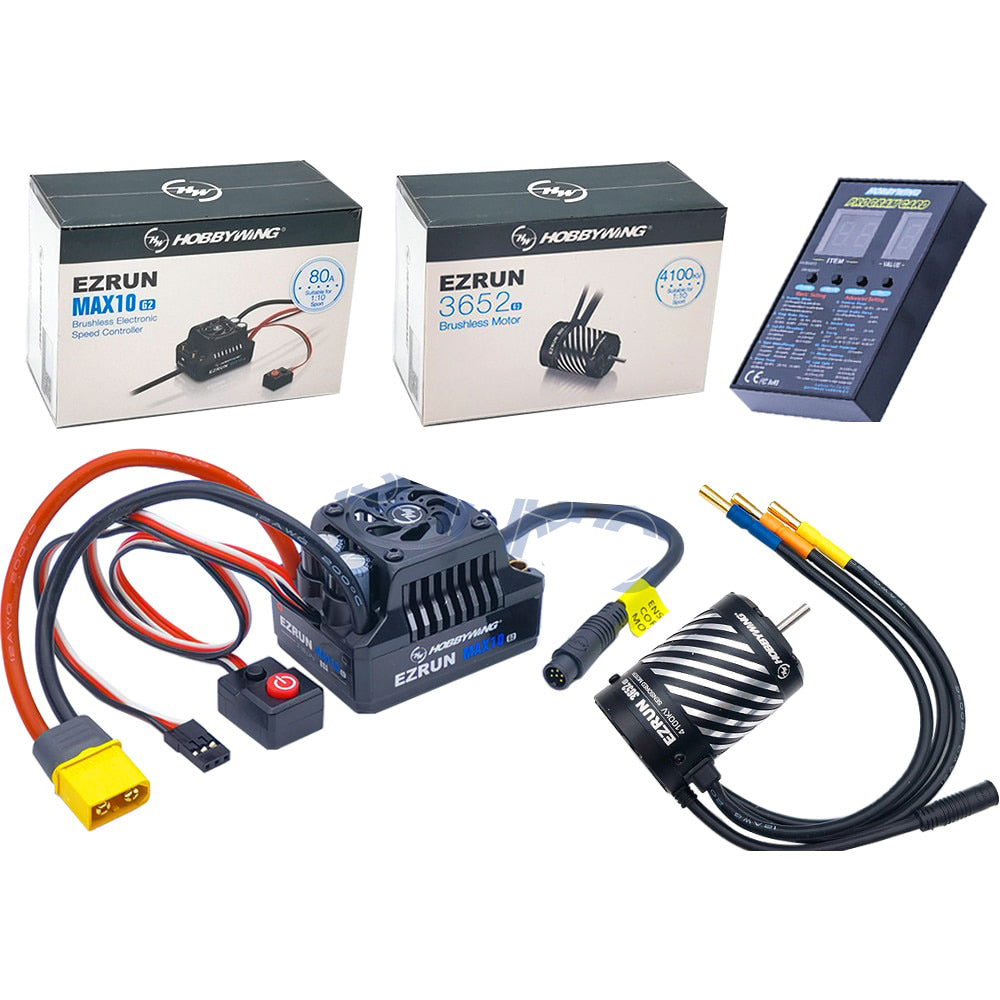 RC car motor and ESC combo for high-speed performance in 1/10 scale.