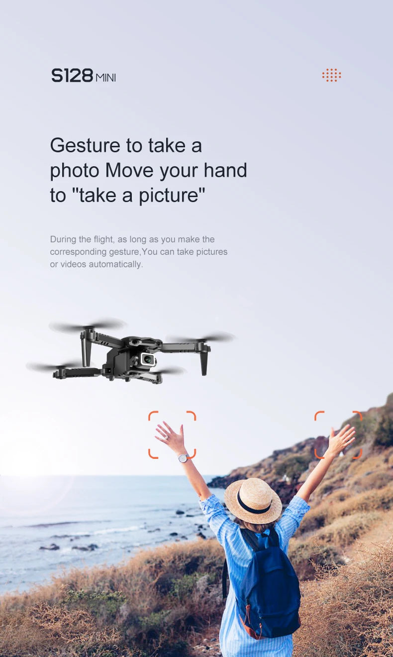 KBDFA S128 Mini Drone, move your hand to "take a picture" during the flight 