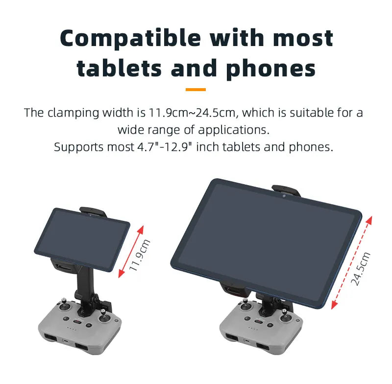 Tablet Extended Bracket Holder, compatible with most tablets and phones . clamping width is 11.9cm24.