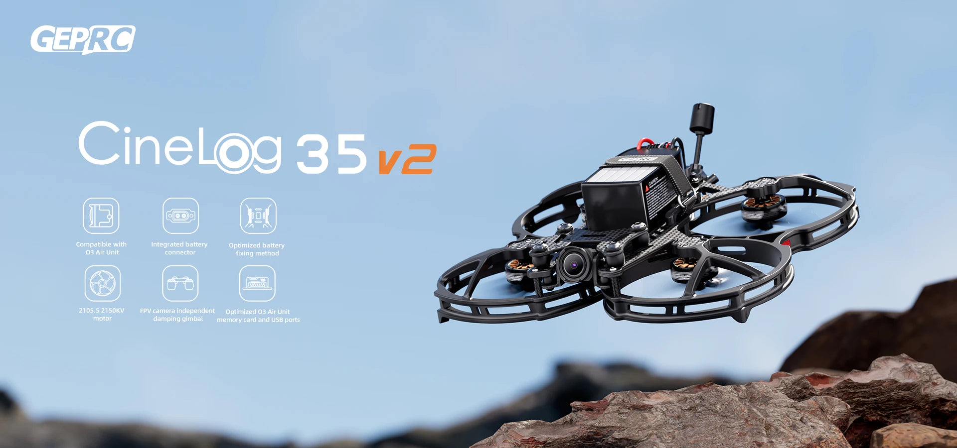 GEPRC CineLog35 V2 HD - Wasp FPV, GEPRC CineLog35 V2 HD, GEPRC Cinelog 35v2 Igd Compatible with ntegrated
