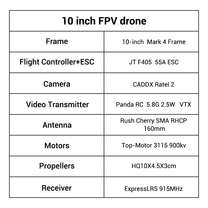 BeyondSky Mark4 10inch FPV, BeyondSky Mark 4 10- inch FPV drone with long-range transmission and payload capacity of 2.5kg.