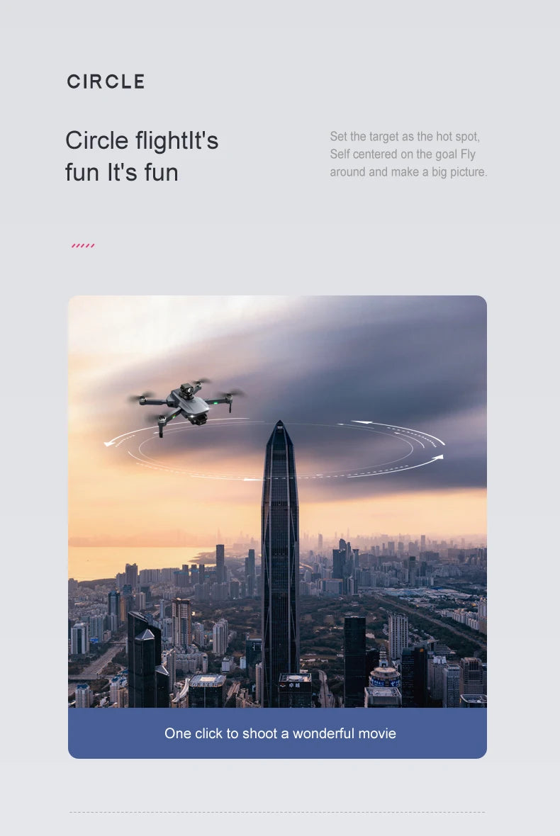 RG101 PRO Drone, CIRCLE Circle flightlt's Set the target as the hot spot, Self