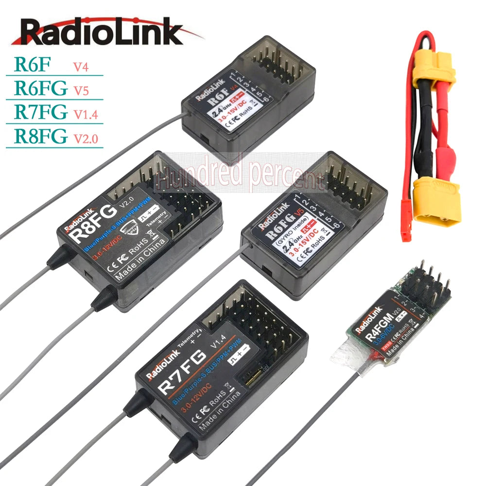Radiolink 2.4GHz 6CH Receiver - Gyro Inside for RC4GS/R6FG V5 Transmitter R7FG V1.4 R6F V4 R4FMG V2.0 R8FG 7 Channels RCC6GS V3 9 Radiolink 2.4GHz 6CH Receiver, RC4GS/R6FG V