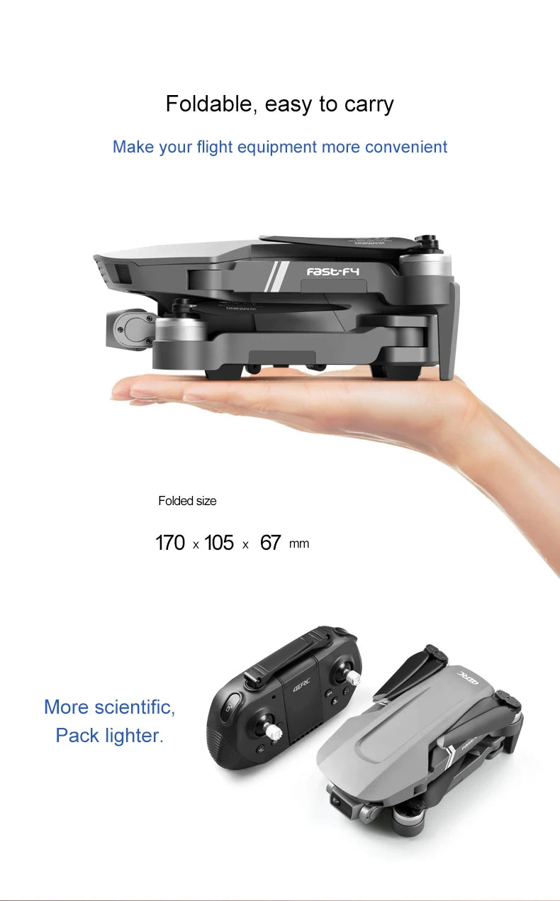 F4 Drone, Foldable, easy to carry Make your flight equipment more convenient Fasbf4 Foldable